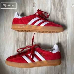Red Adidas Gazelle Sneakers